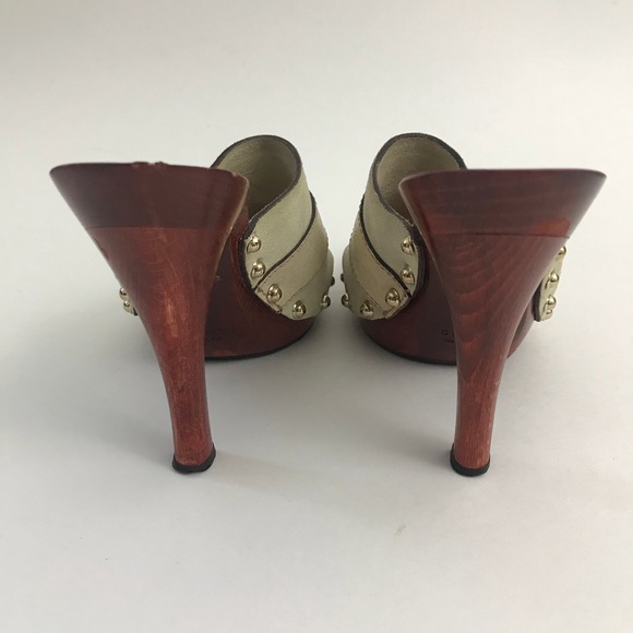 Gucci Suede Leather horsebit heels clogs 7.5 - Picture 5 of 8